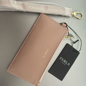 Brand new FURLA leather wallet clutch pink